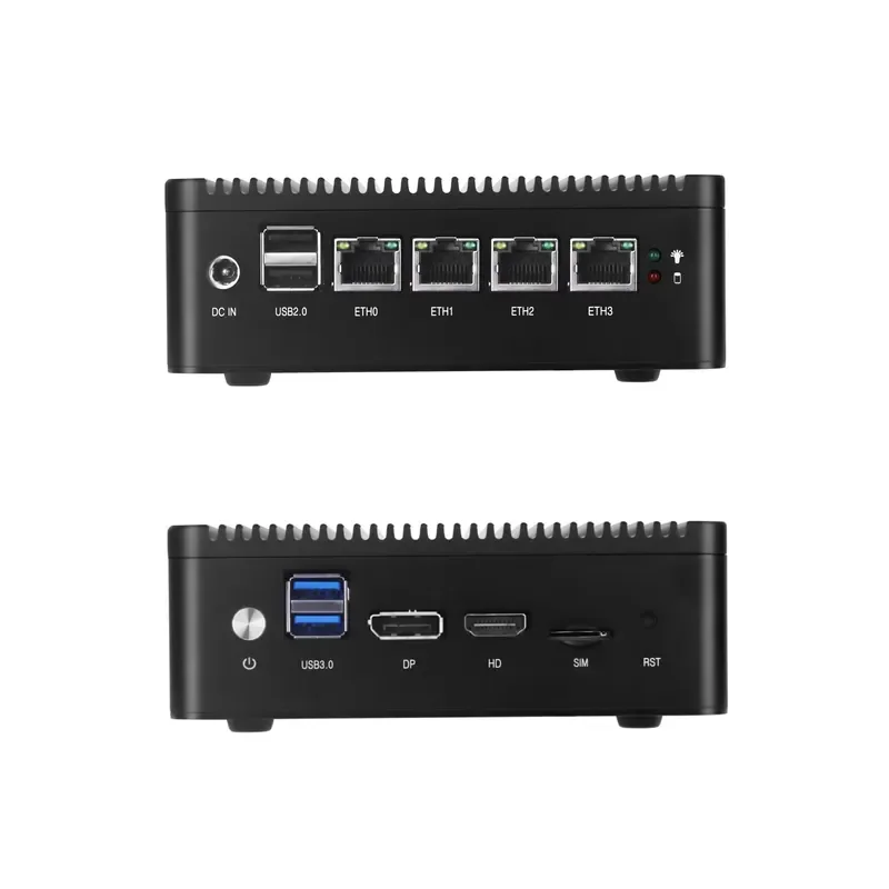 Fanless Desktop Computer J4125 Soft Router 4lan Firewall Pfsense Mini Pc Appliance Mini Computer Pfsense Opnsense Mikrotik