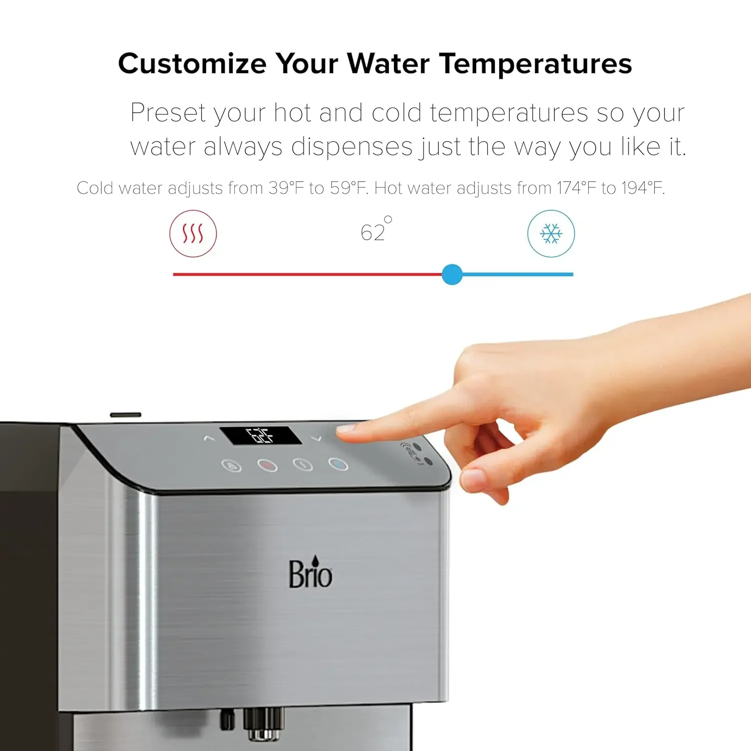 700 Series Moderna 3 ขั้นตอน Touch-Less Countertop ขวด-น้อยกว่า POU Tri-อุณหภูมิดิจิตอล Water Cooler Dispenser