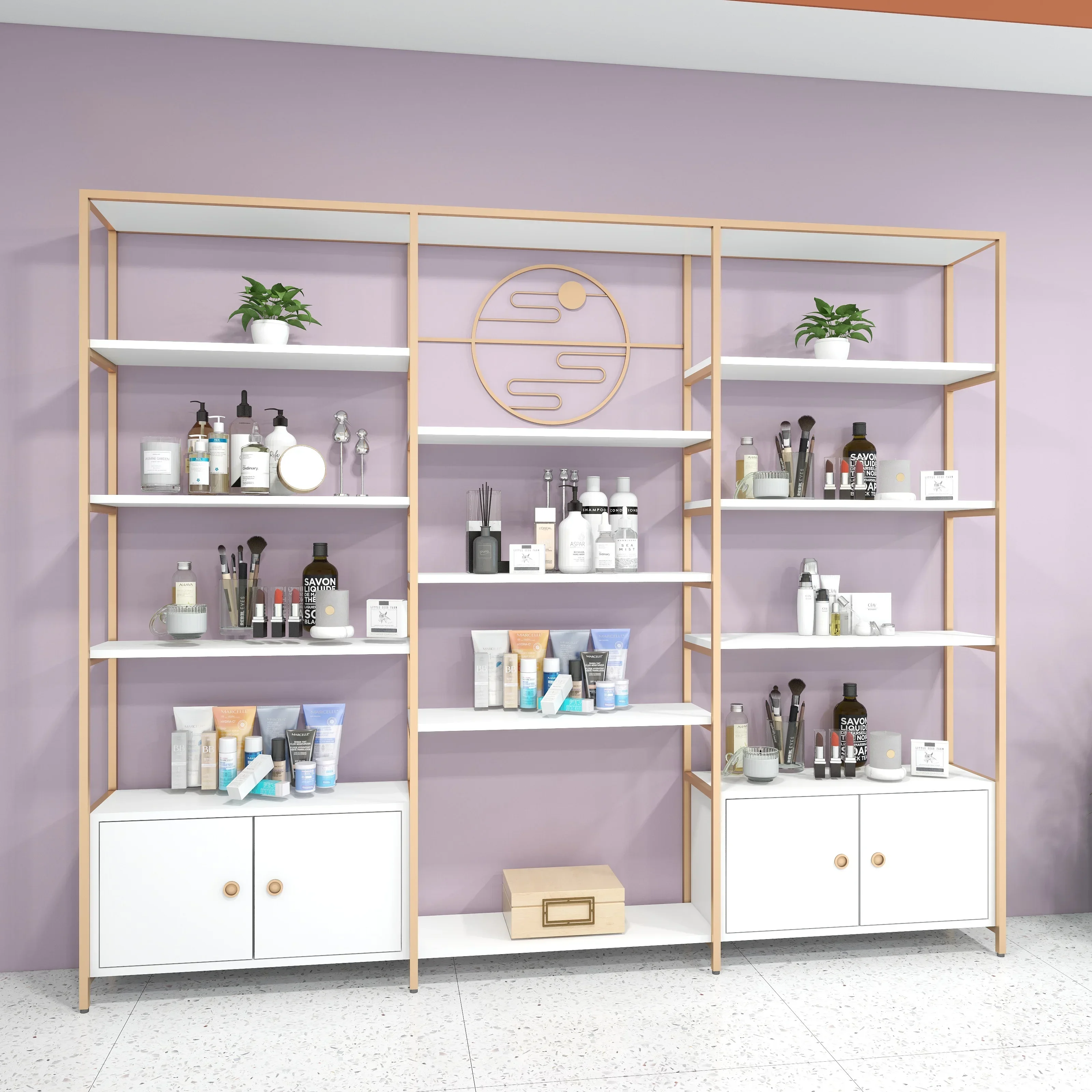 Display Cabinet for Salon Reliable Performance Easy Assembly Stable Structure Premium Quality Easy to Clean Easy to Use