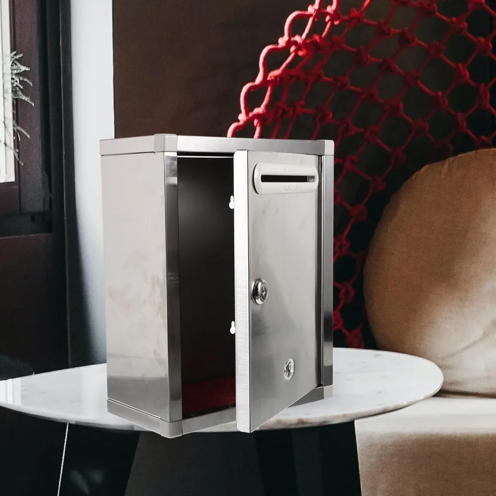 حامل صندوق بريد بقفل داخلي وخارجي، صندوق تخزين صحف آمن على الحائط لتوصيل البريد الآمن