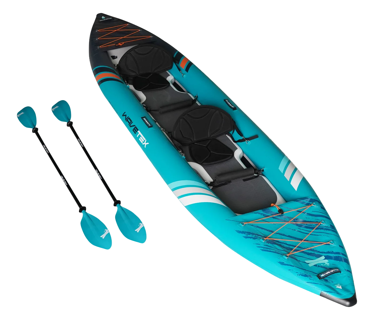 2-Person Foldable Inflatable PVC Kayak Lightweight Anti-Slip Water Resistant Whitewater Touring Multifunctional Water Sport