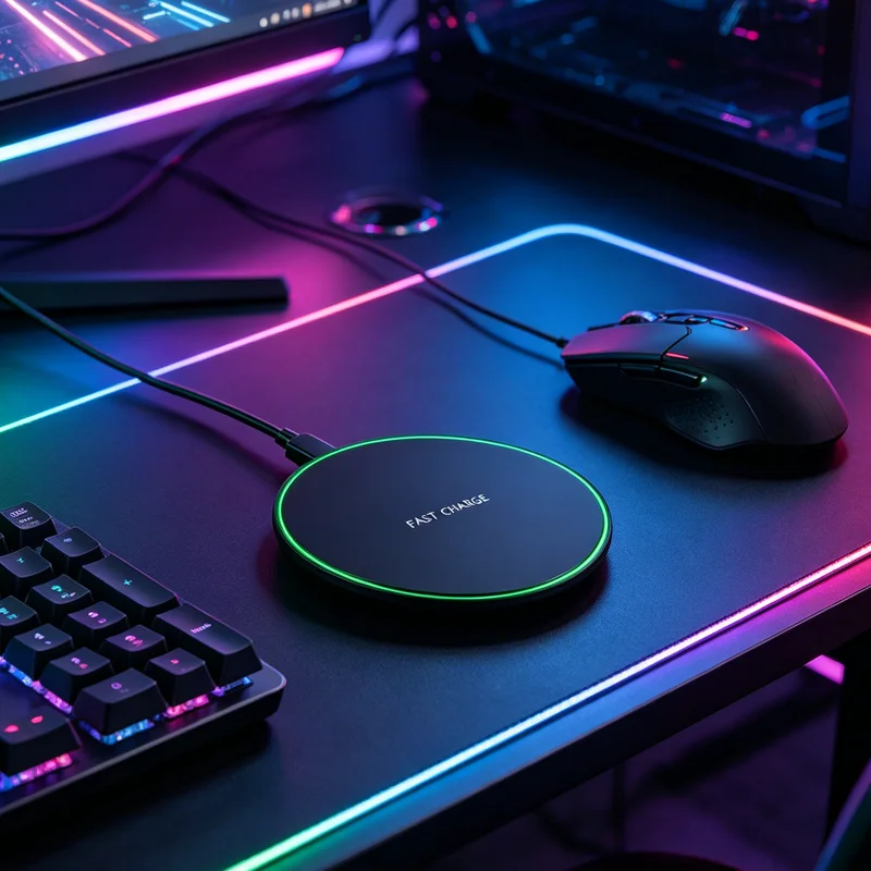 Wireless Charger Pad Induction LED Fast Wireless Charging St