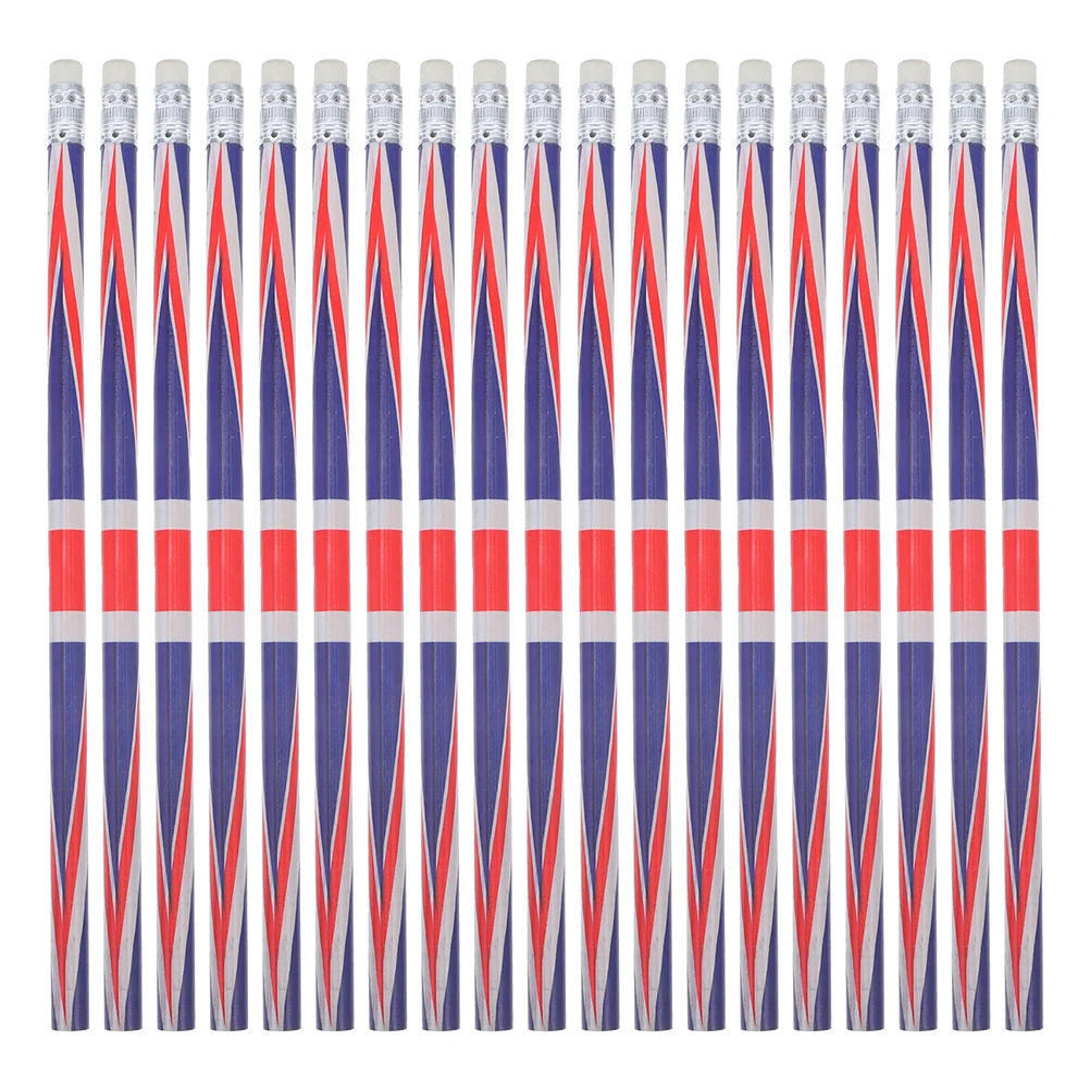 

36 Pcs Colorful Pattern Pencils Classroom Prizes Flag-themed Puzzle Goodie Bag Stuffers Tpr American Or Uk Flag Pattern