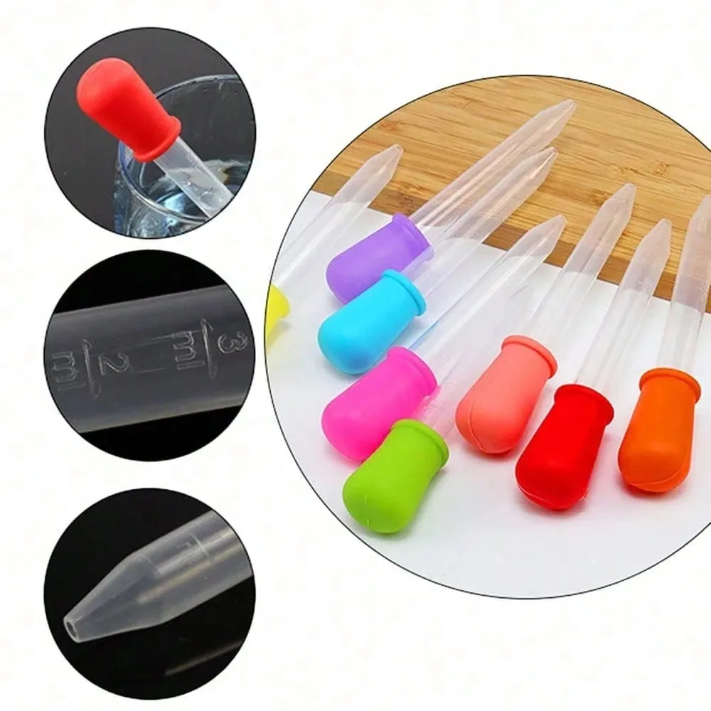 10Pcs Silicone Bulb Graduated Plastic Dropper Pipette Lab Liquid Titrator for Candle Essence Pigment Handcraft Experiment Supply