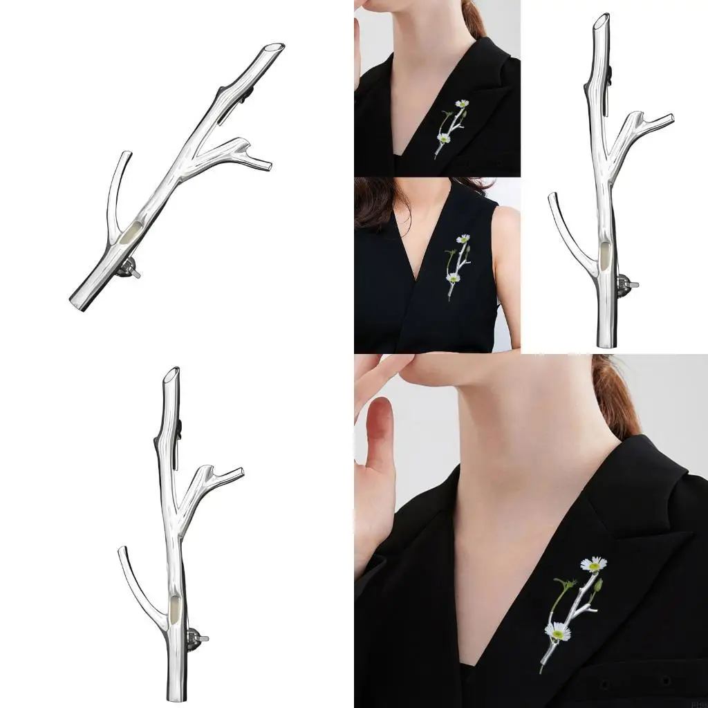 F19B Flower Insert Brooch Elegant Fashion Jewelry Wearable Lapel Pin Vases DIY Crafts