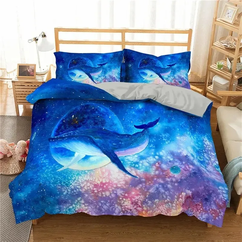 

Sea Turtle Bedding Set,Boy&Girl Underwater World Duvet Cover Pillow Case Gift, Home Bedroom Quilt Set Large King 220x260cm