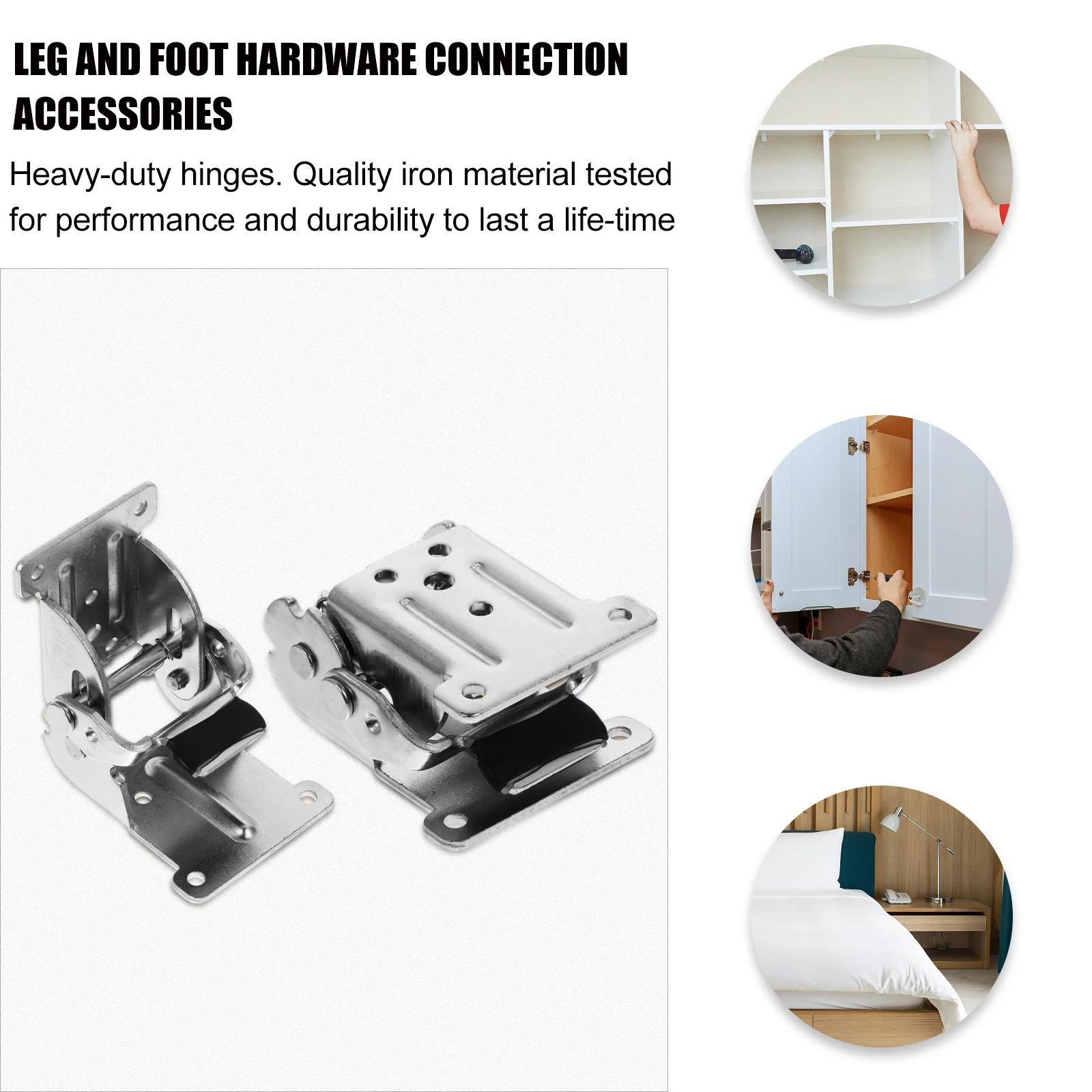 

4pcs Hidden Table Holder Hinge Folding Shelf Brackets Heavy Duty Iron Furniture Hinges For Kitchen 90-180 Degree Desktop Bed Leg