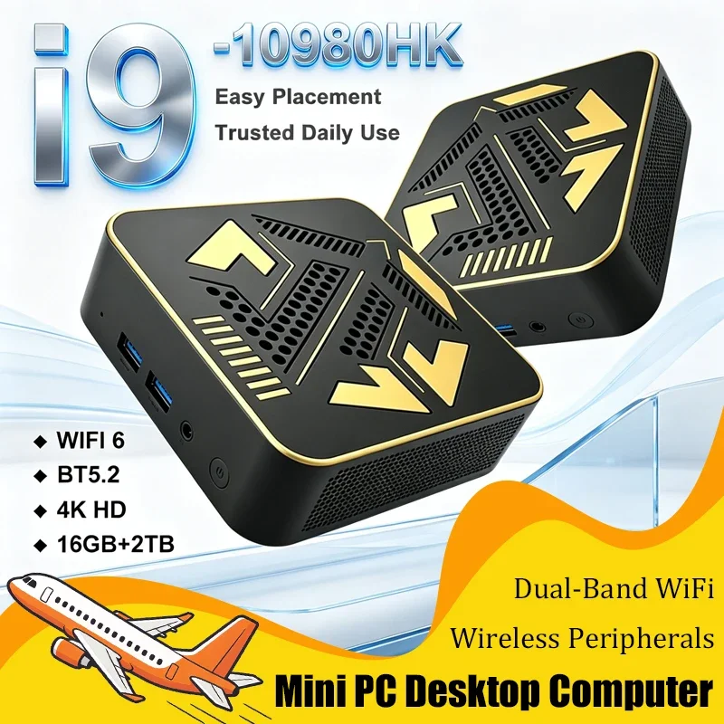 High‑Speed Intel I9-10980HK Mini Desktop PC 16GB RAM 1TB SSD Windows 11 WiFi6 Stable Portable Computer for Gaming & Daily Office