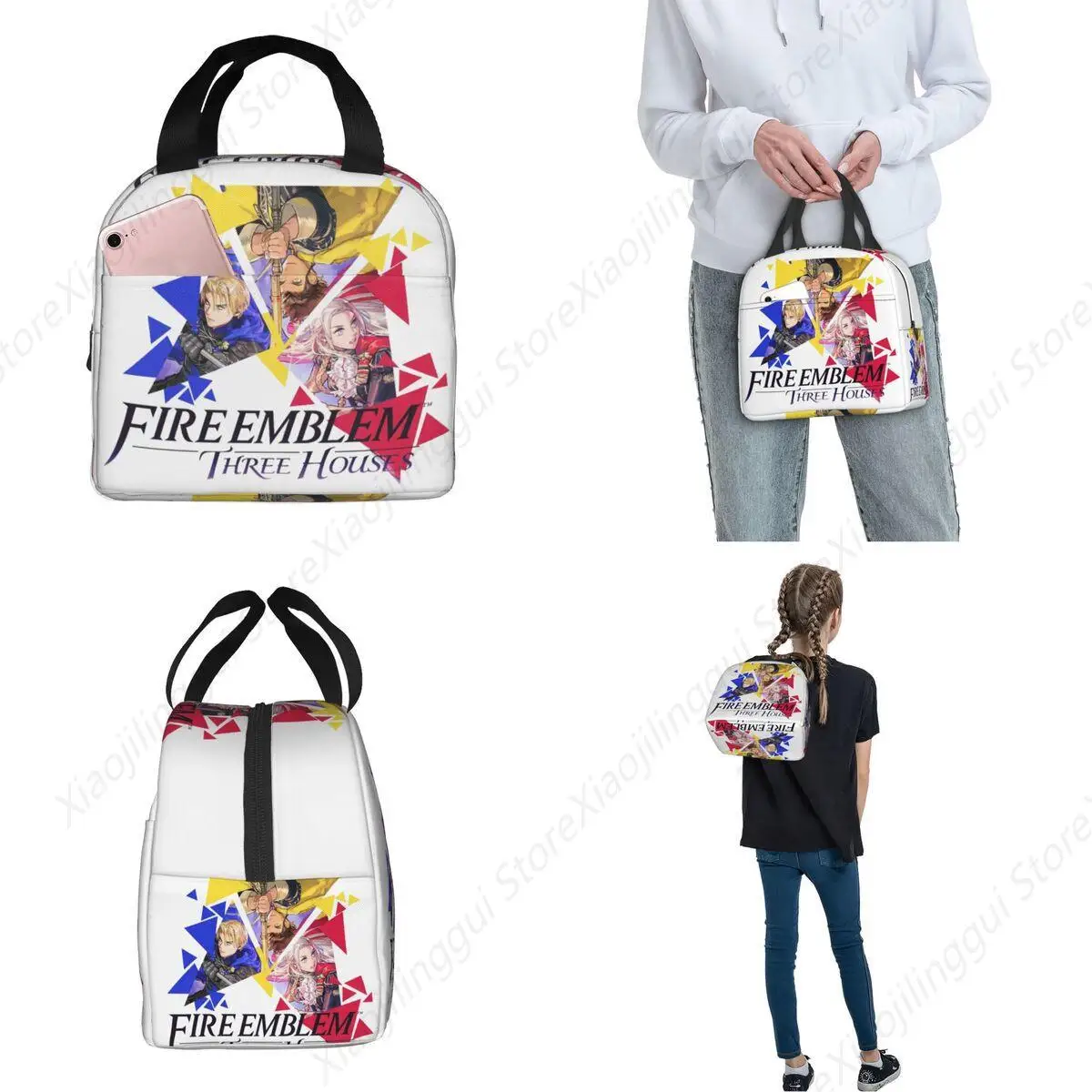 Fire Emblem Three Houses Lunch Box Merch Portable Insulated Canvas Cooler Edelgard Thermal Food Picnic Work Tote