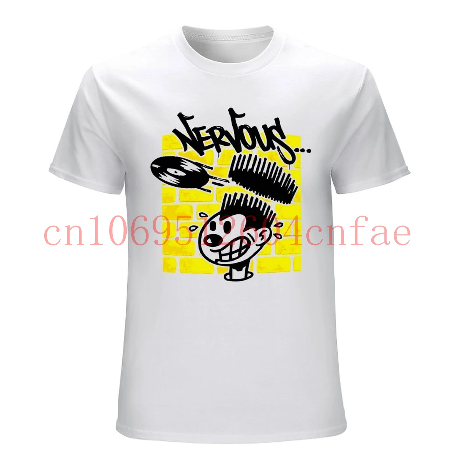 

Nervous 90s new york records hip hop rap record white t-shirt Size S-4XL