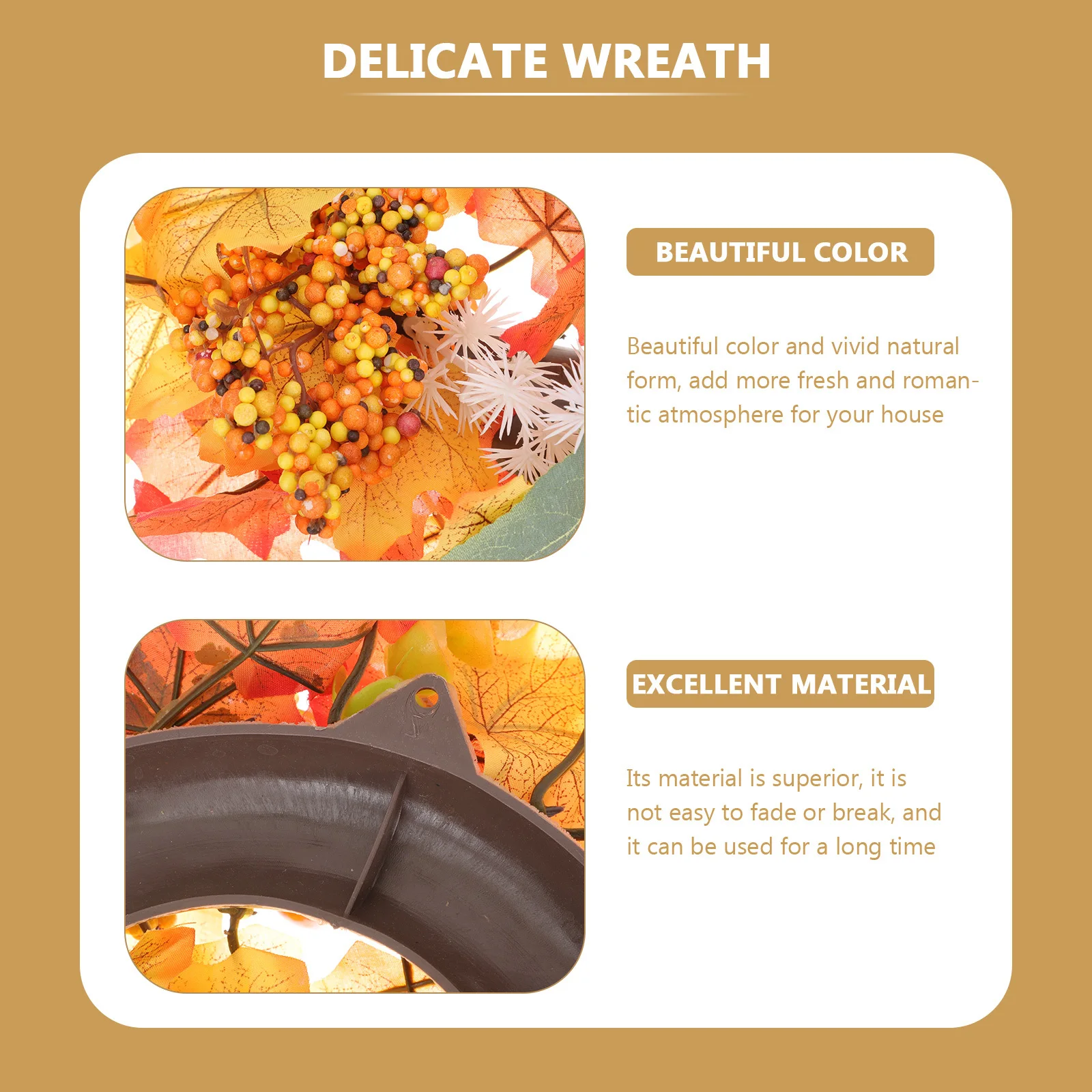 

Festive Wreath Pumpkin Maple Leaf Holder No Pruning Needed Tabletop Door Decoration Outdoor Wreath Tabletop Decoration