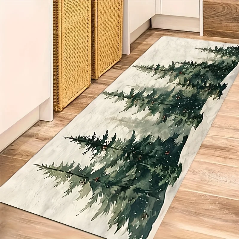Cream Green Forest Living Room Sofa Side Kitchen Floor Carpet Runner Home Decor Decoration 1/2/3pcs Set Bedside Laundry Mat