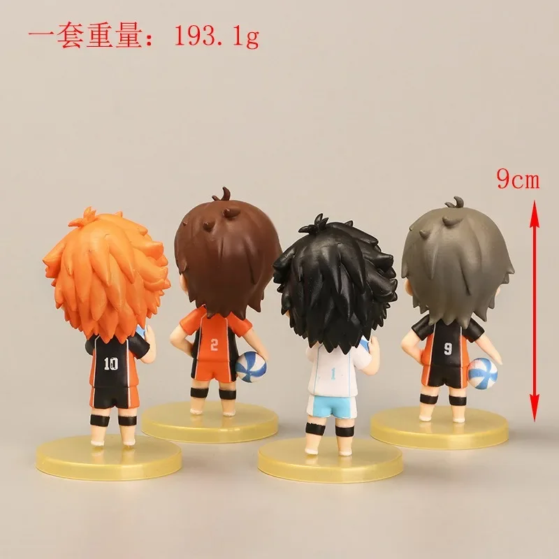 Hinata Shoyo วอลเลย์บอลอะนิเมะรูป 4 ชิ้นชุด Poseable ของเล่น Gacha สะสมชั้นวางของตกแต่งของขวัญอินเทรนด์