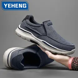 New Men Canvas Shoes Fashion Men's Casual Shoes Light Non-slip Loafer Washed Denim Flat shoes Outdoor Sneakers Vulcanized Shoes