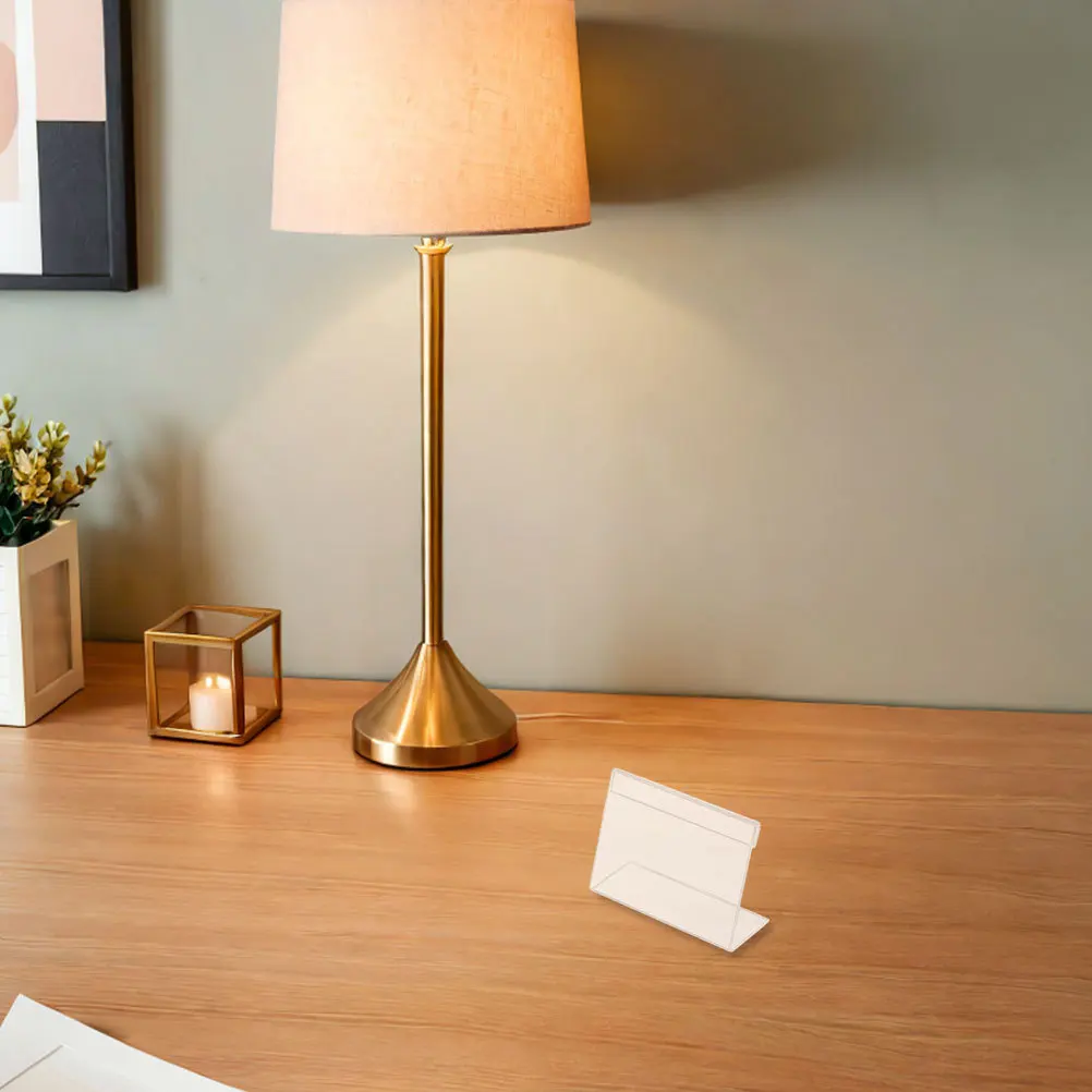 

30Pcs Label Display Stand Clear Acrylic Price Tag Holder for Store Shelf Counter Sign Holder Price Tag Holders