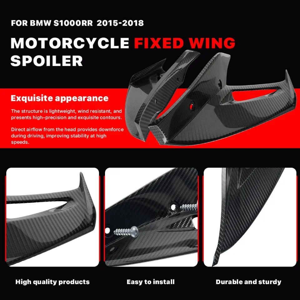 For BMW S1000RR S1000 RR 2015-2018 Carbon Fiber Motorcycle Fairing MotoGP Style Fixed Wing Wind Blade Side Spoiler！！