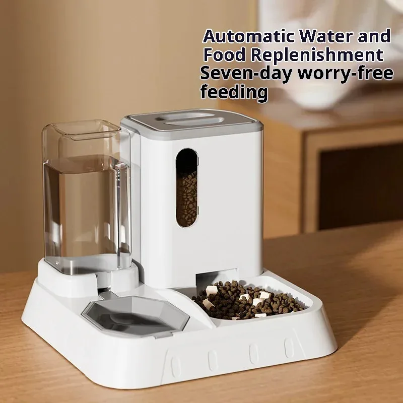 

2-in-1 Automatic Pet Feeder & Waterer - Anti-Spill Bowl with Large Capacity Food Storage, Smart Dispenser for Cats Dogs