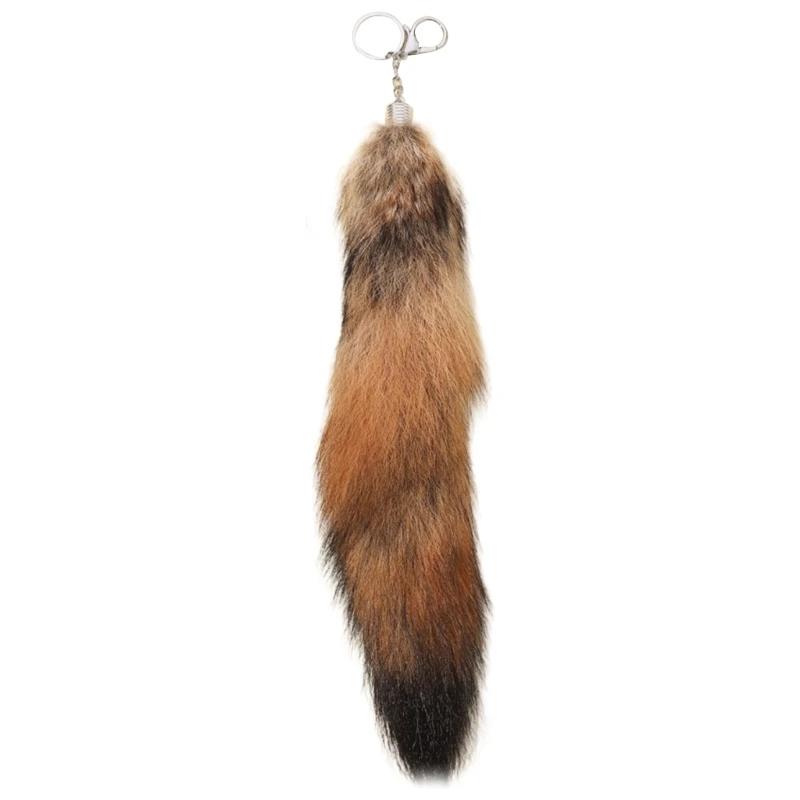 Soft Artificial Plush Tail Keychain Unique Foxes Tail Pendant Keychain Accessory Delicate Keyring Ornament for Women