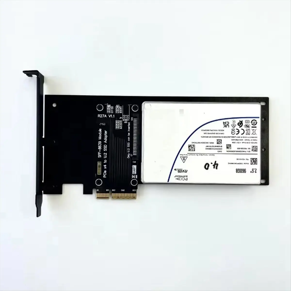#(Upgraded)PCIe 5.0 X4 to U.2 (SFF-8639) SSD Hard Disk Adapter Card PCI Express Gen5.0 4X to U.2 SFF-8639 Hard Drive SSD Adapter