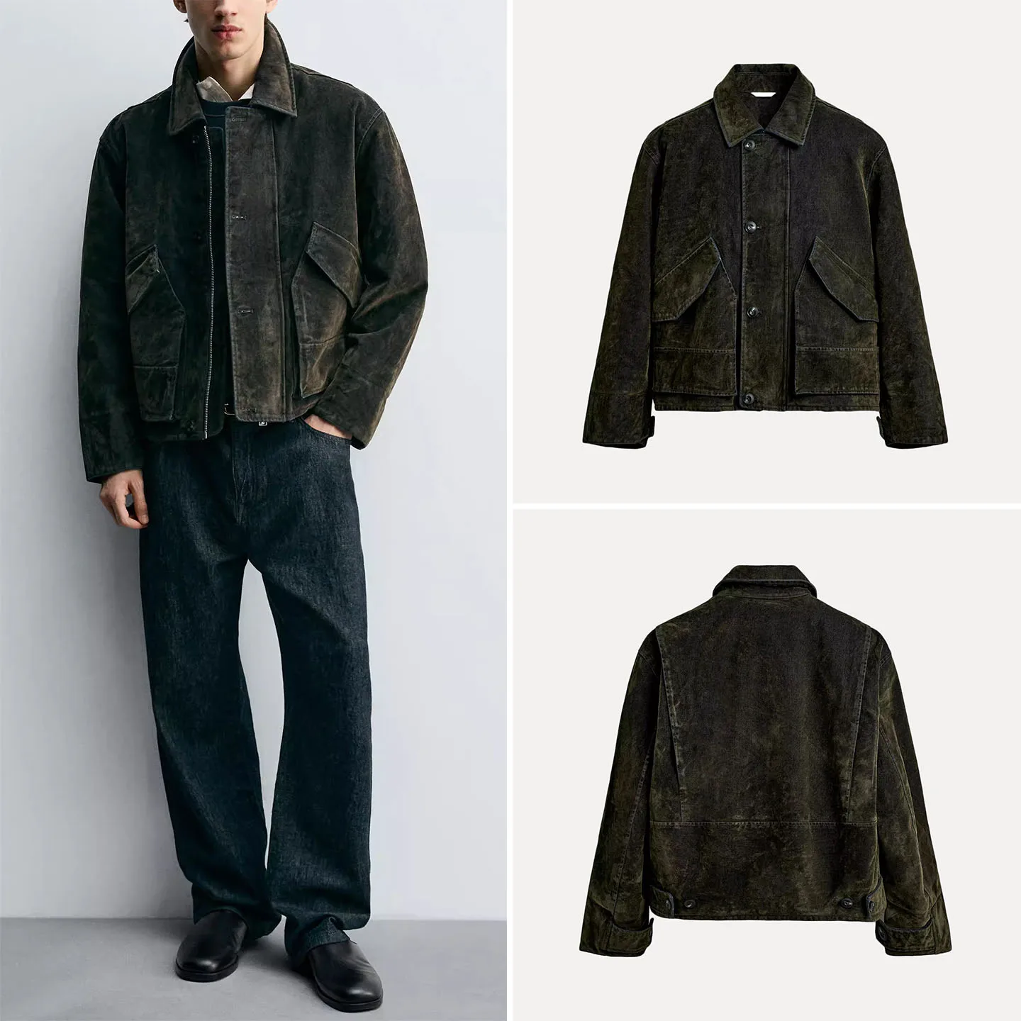 

Faionable Slim Fit Straight Leg Jaet Coat Winter 2025 Men's Clothing Cusizable Casual Sle Zipper Closure Long Sve