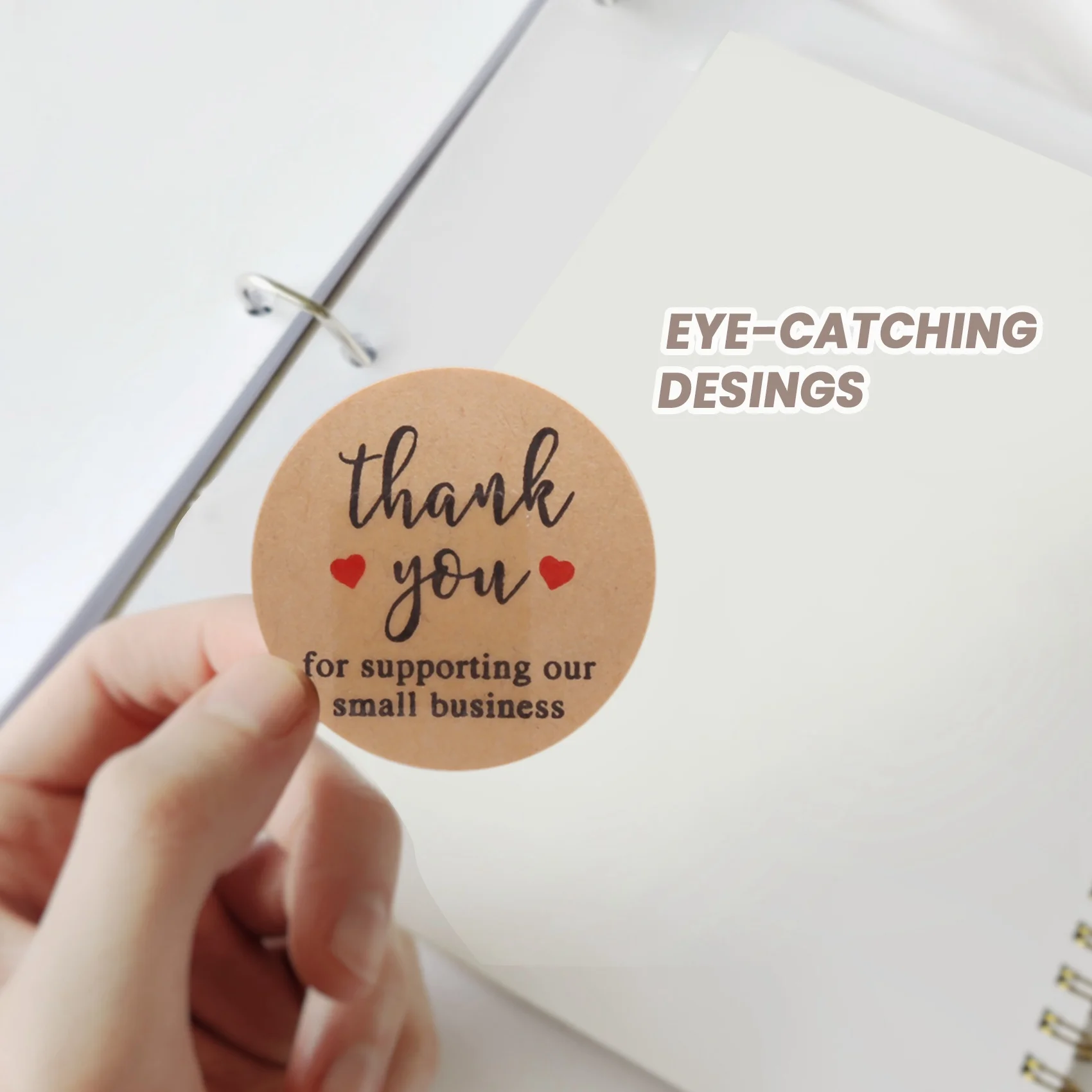 Thank You Stickers Small Business - 5 Rolls 2500 Pieces Thank You Stickers Labels for Bubble Mailers Packaging , 1 In