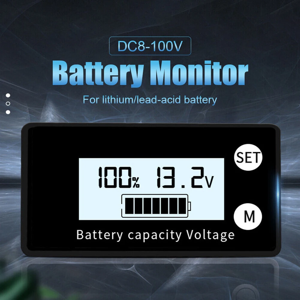 Battery Meter With Alarm Capacity Voltage Monitor DC 12V 24V 36V 48V 60V 72VLCD Digital Meter 6133A Battery Capacity Indicator