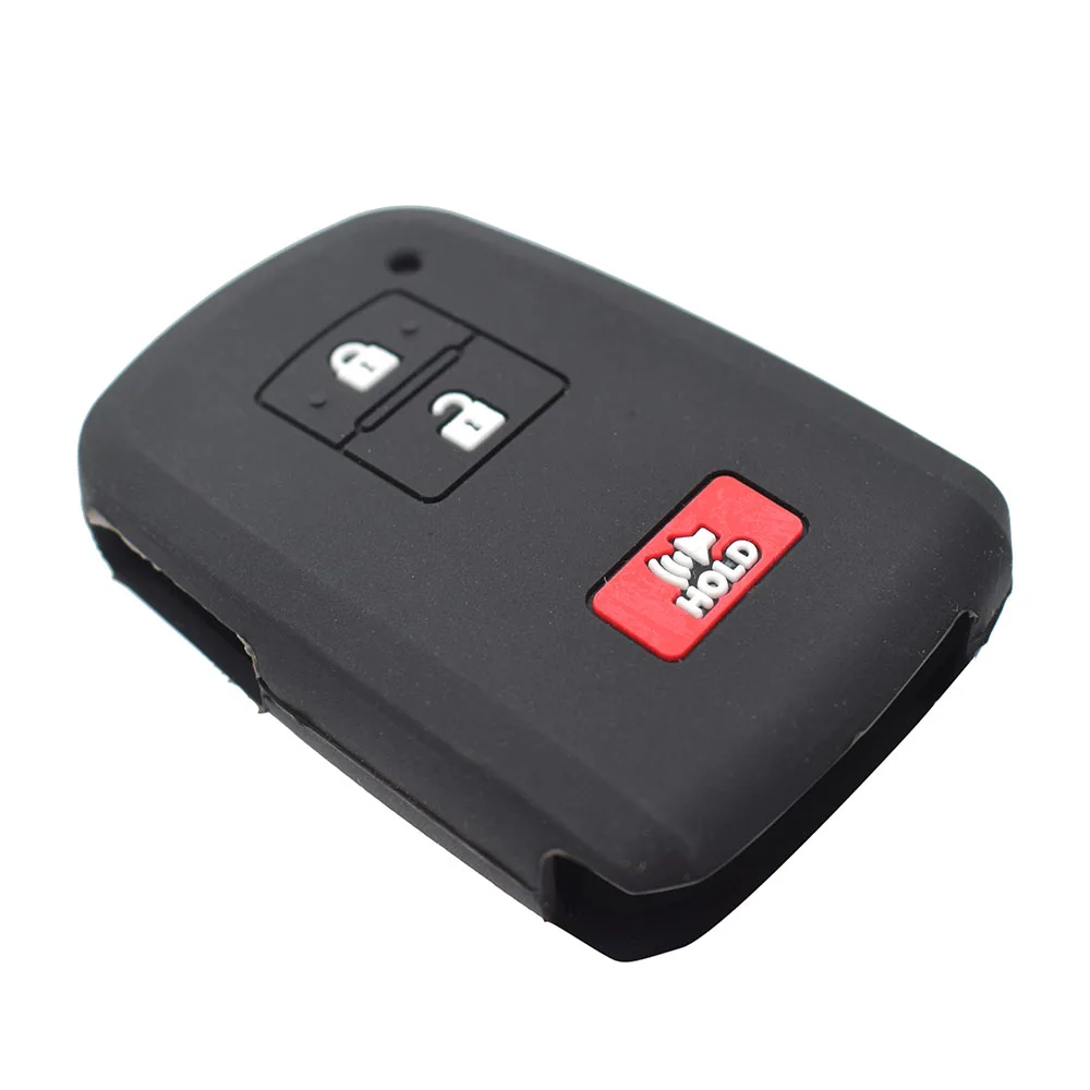 AX For Toyota Land Cruiser Tacoma Highlander Prius 2013-2016 2017 3 Button Silicone Car Remote Key Fob Shell Cover Case Holder