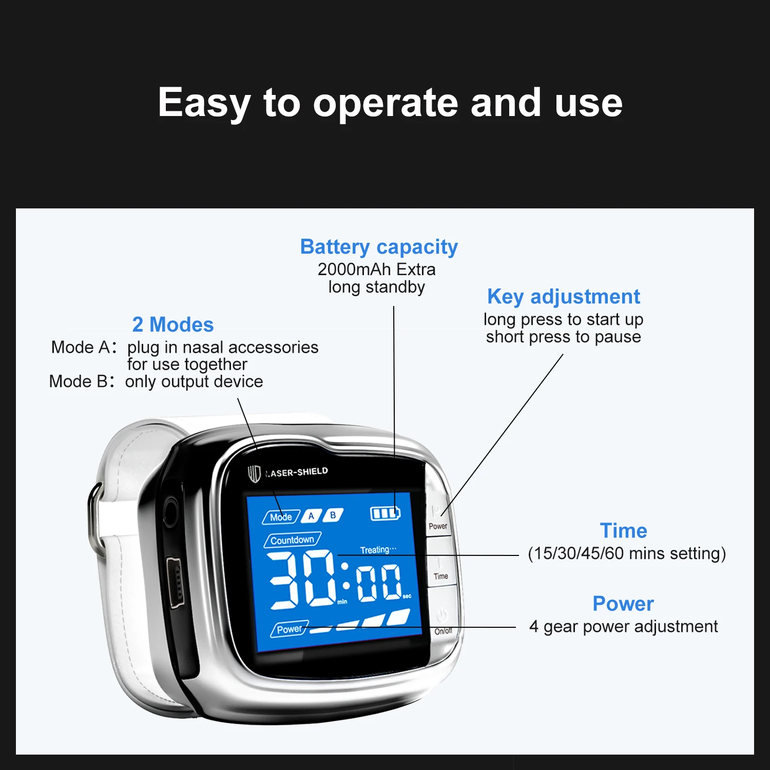 New Healthcare Supply Well Diabetic Physical Treatment Laser Therapy Wrist Watch Medical Equipment for High Blood Sugar
