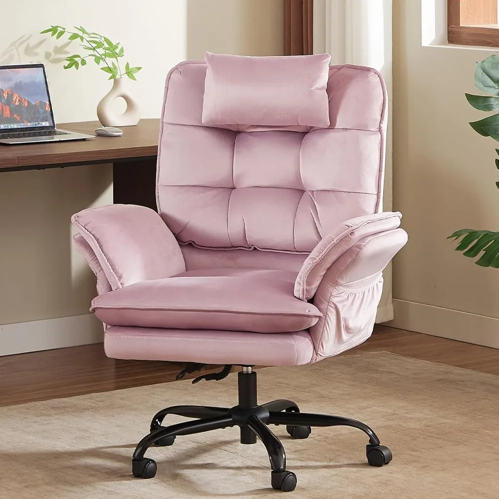 

Office Chair, Criss Cross Chair with Adjustable Arms, 135° Reclining Velet Executive Chair , Big and Tall Computer Desk Chair