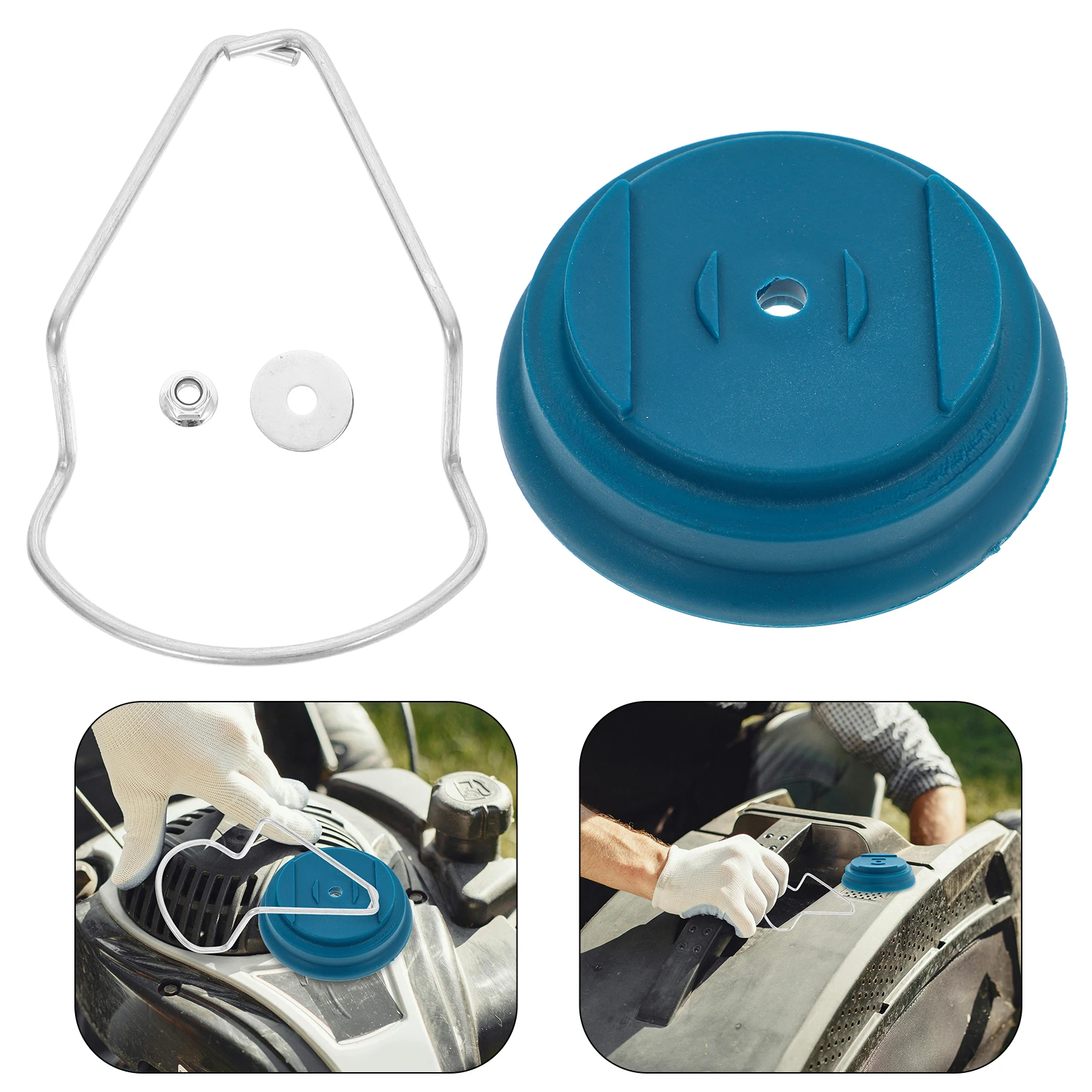 

4 Piece Lawn Mower Accessories Set Grass Trimmer Replacement Parts Blue Small Screw Nuts Washers Covers Electric Trimmers