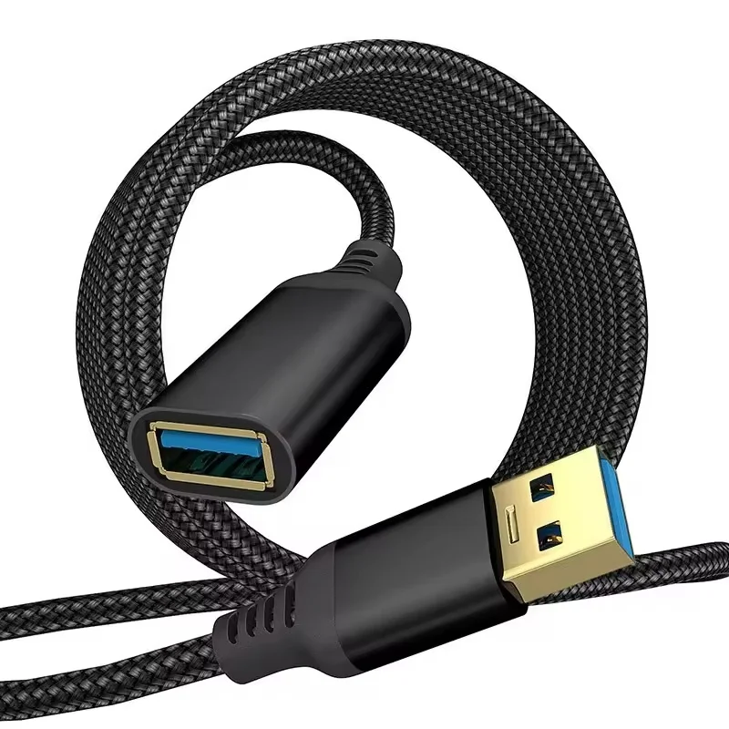 1/1.5/2/3m USB 3.0 Extension Cable Fast Transfer Wire For PC Camera Printer TV Durable Braided Jacket Office Home Data Accessory
