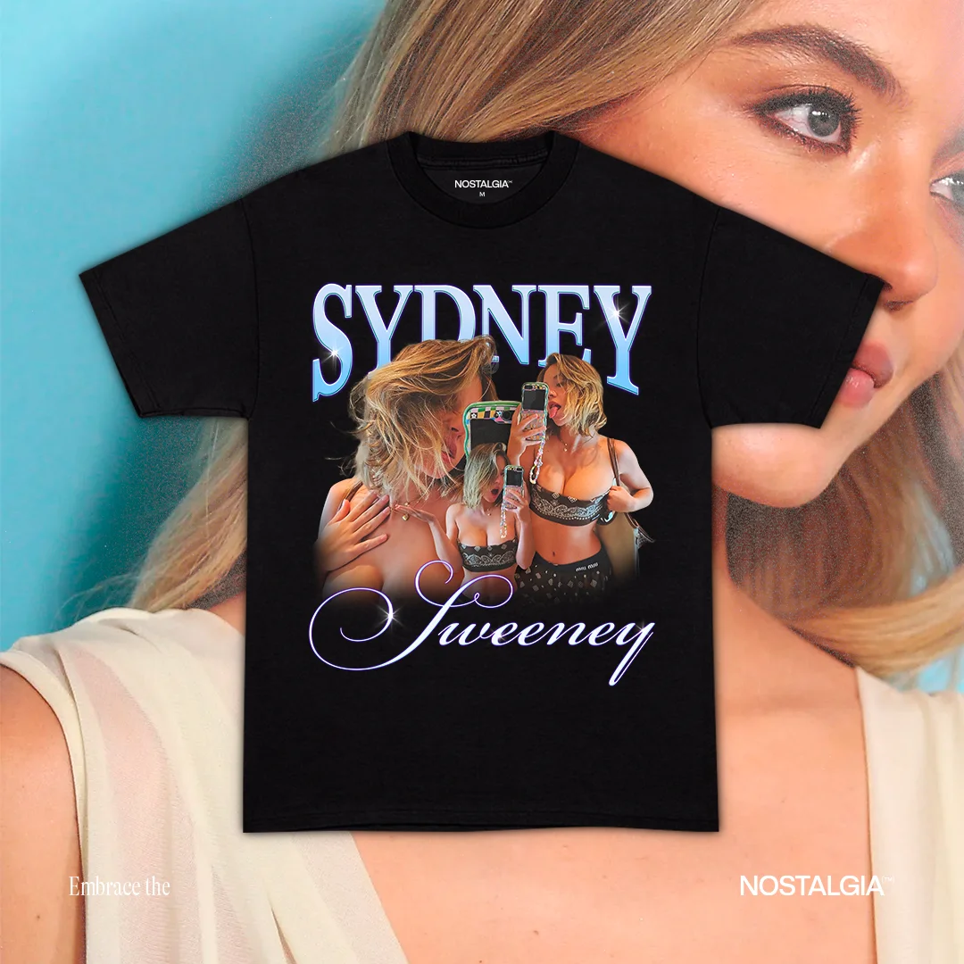 Sydney Sweeney T-Shirt Graphic Men Oversized Y2k Casual Cotton Harajuku Streetwear Female Male Short Sleeve Clothing Hip Hop Tee
