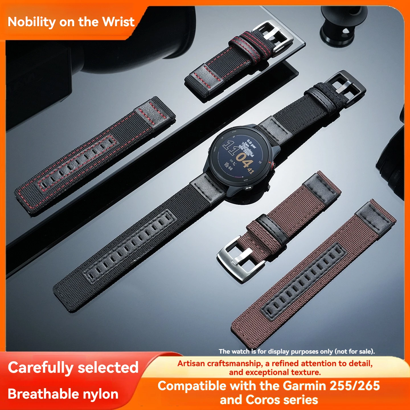 For Garmin 255/265 COROS series special breathable woven nylon watch strap sports and leisure wristband men's accessories