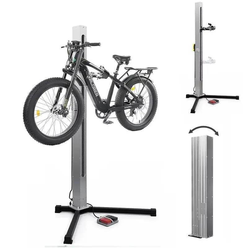 50kg Heavy Duty Electric Bicycle Repair Stand Foldable 360 Degree Rotating Floor to Ceiling Clip Type Bike Maintenance Rack