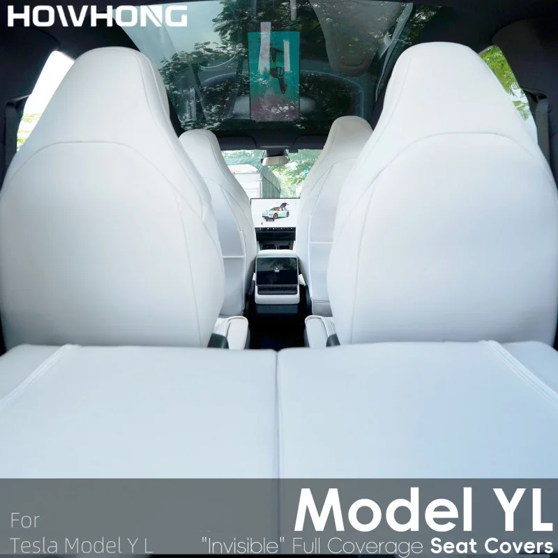 For Tesla Model YL New Car Seat Cover Nappa Leather or 10 Grade Anti Fouling Full Surround Upgrade Cushions Interior Accessories 4