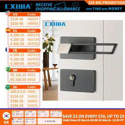 CXHIIA Light Luxury Split Zinc Alloy Home Interior Door Lock Modern Minimalist Silent Mechanical Handle Door Lock