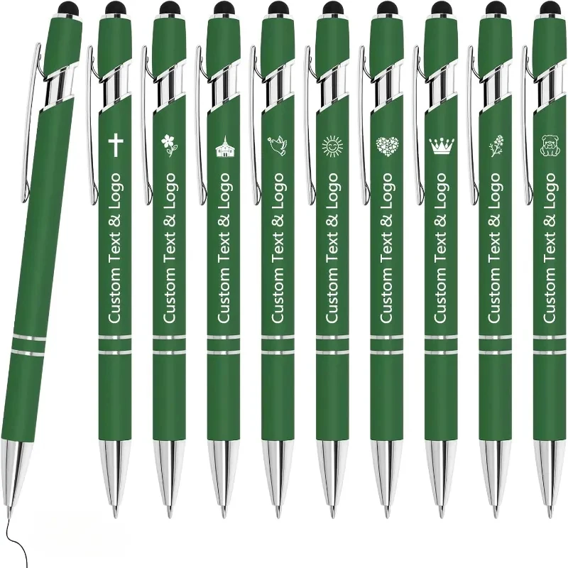 10 Stück Großpackung Personalisierte Stifte - Mit Namen, Graviertem Text/Logo - Stylus-Spitze, Schwarze Tinte - Optionen für Veranstaltungen & Werbeaktionen – Detail 8