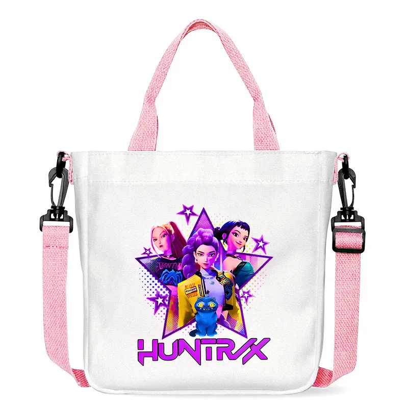 Bolso de hombro Kpop Demon Hunters, bolso de dibujos animados, bolso cruzado de gran capacidad, bolsa de almacenamiento de lona portátil a la moda, regalo