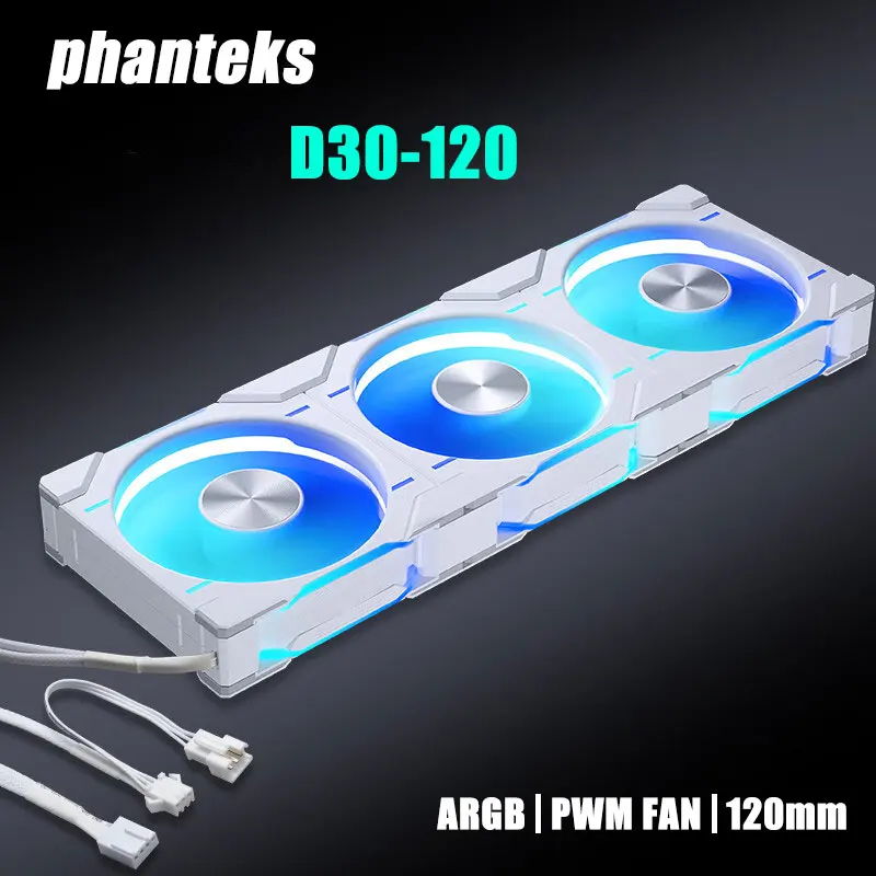 Phanteks D30-120 case 120mm Fan Regula/ Reverse Airflow 4pin PWM, 30mm Thick/ four-sided Magic Color Wireless Stitching