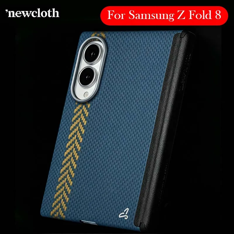 Newcloth Carbon Fiber Case For Samsung Galaxy Z Fold 8 Kevlar Wireless Charging Back Cover Case for SAMSUNG GAKAXY Z FOLD 8