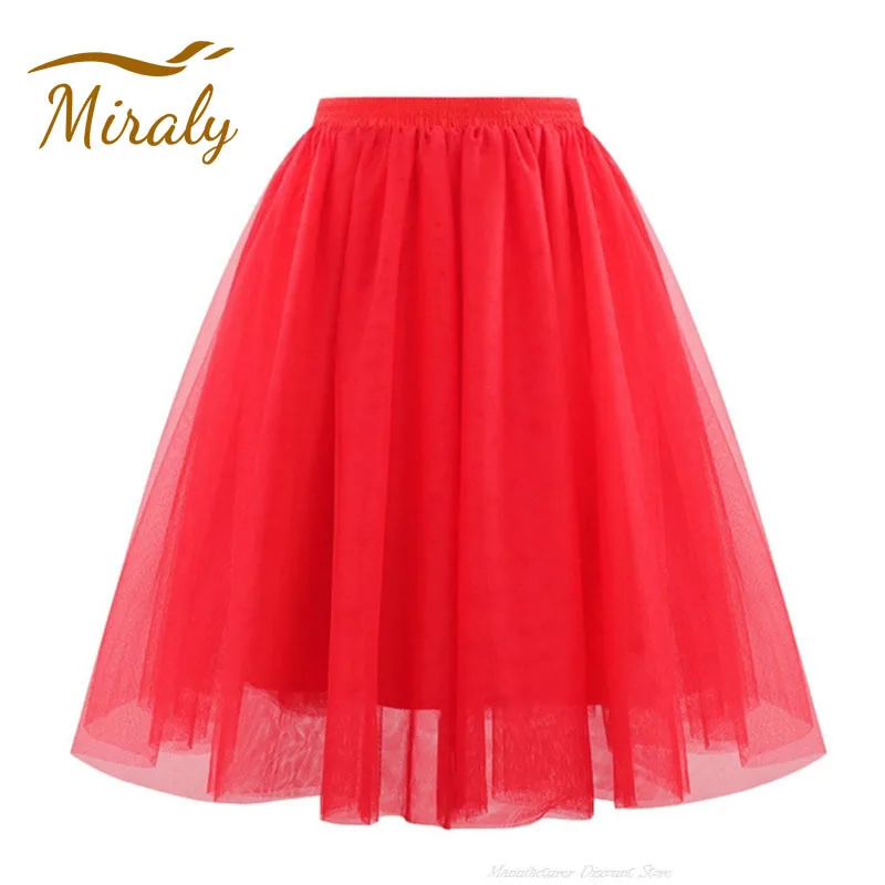 

Summer New Tutu Skirt Women's Skirt Retro Ballet Dance Skirt 3-Layer Tulle Ballet Rockabilly Petticoat Underskirt Dance Dress