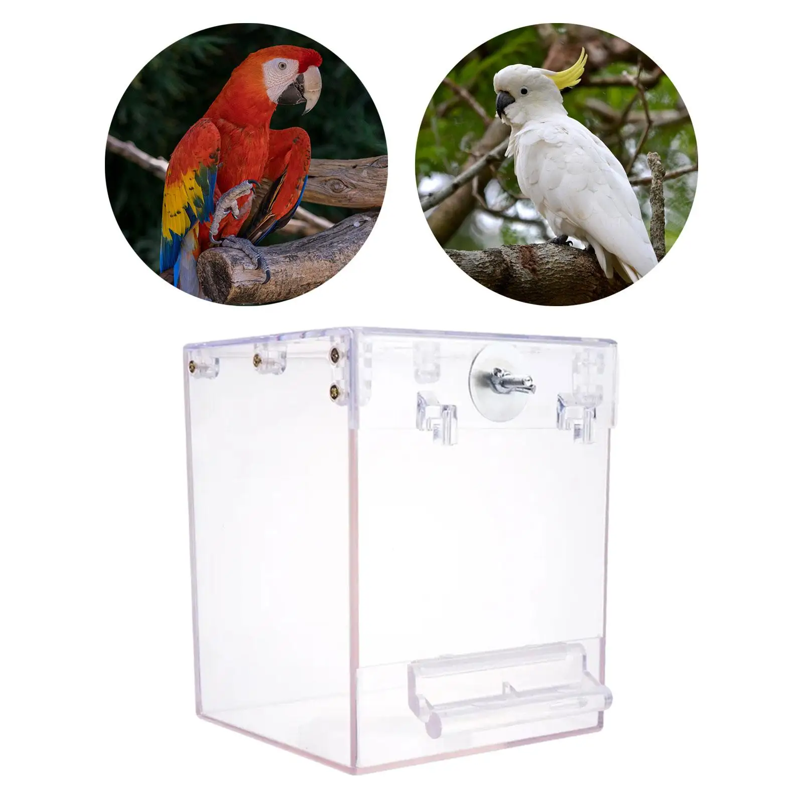 

Bird Bathtub Transparent Bath Cage Accessories for Canary Parrots Lovebirds
