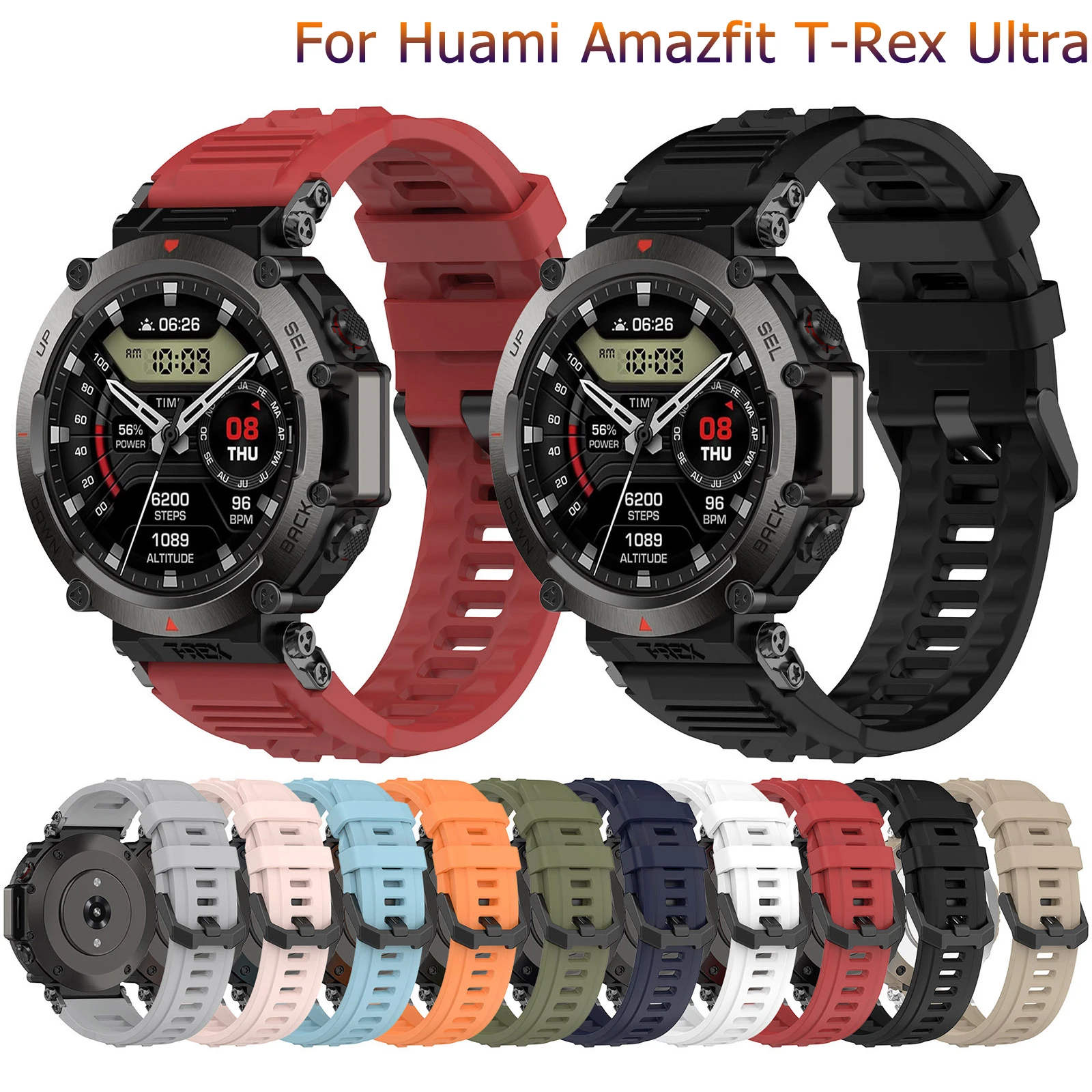 

New Official Silicone Strap For Huami Amazfit T-REX Ultra Original Watchband Sports Bracelet For Xiaomi Amazfit T REX Ultra band