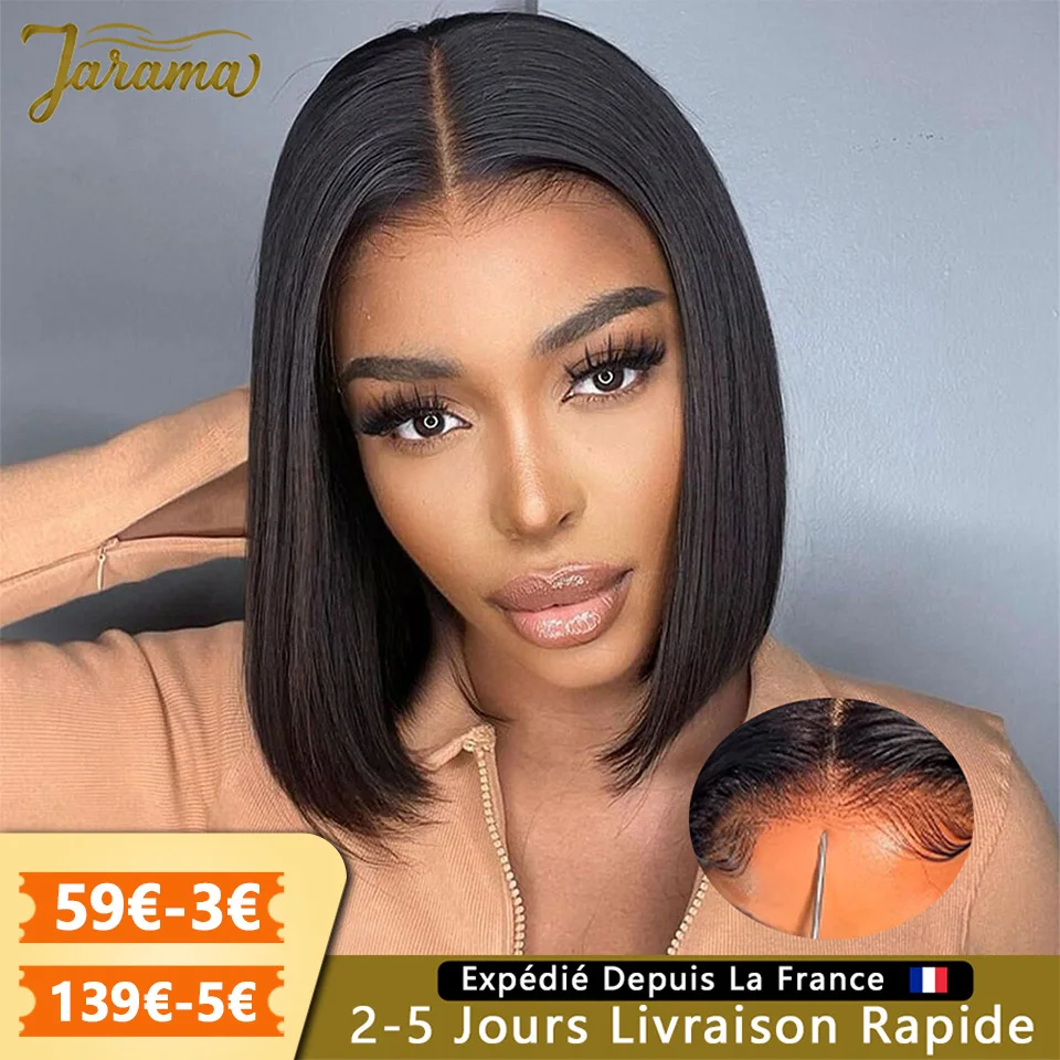 Short Glueless Human Hair Wig Brazilian Human Hair Wig Sale BOB Human Hair Ready To Go Glueless Wig For Women 4x4 Transparent Lace Closure Glueless