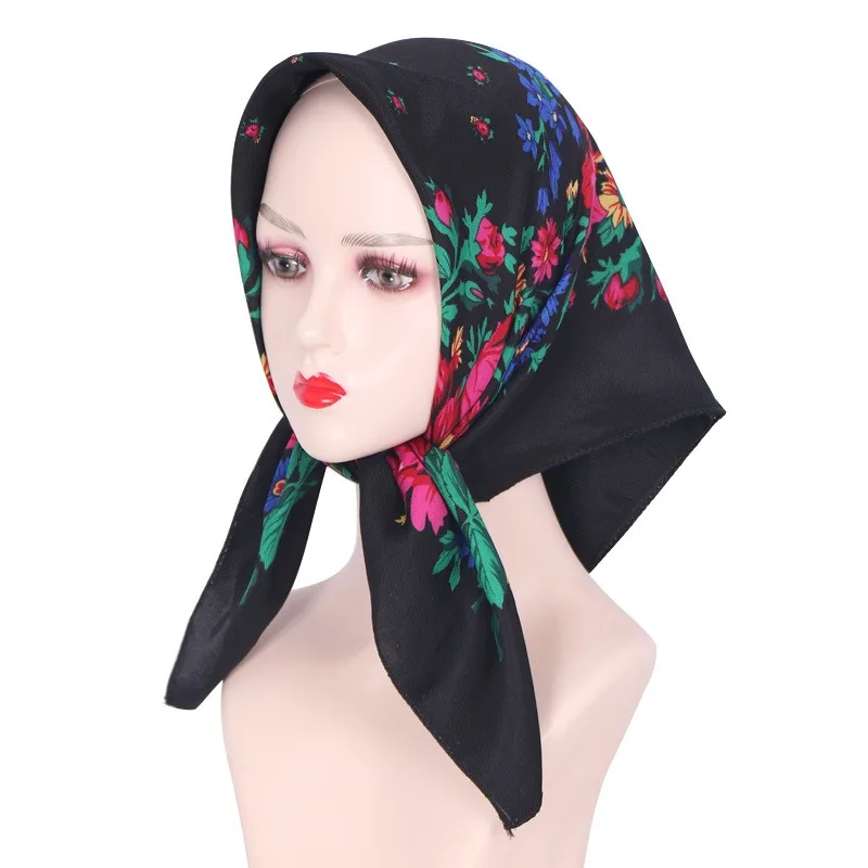 Women'S Bohemian Style Square Headscarf Spring&Summer Ethnic Style Printed Scarf Sun Protection Breathable Hooded Square Scarf