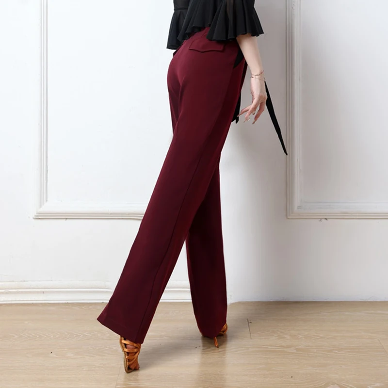 ผู้หญิงละตินเต้นรํากางเกงโมเดิร์นเต้นรําเครื่องแต่งกายแฟชั่นเอวสูงเต้นรํากางเกง Tango Ballroom Dance กางเกง XH3029