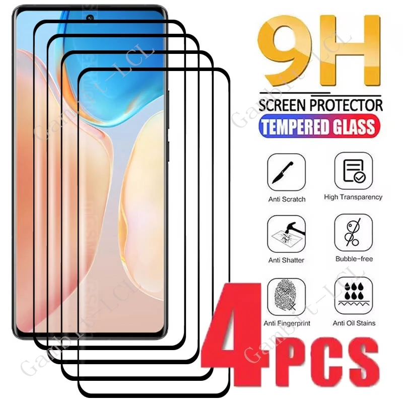 

4PCS 3D Full Curved Tempered Glass For Vivo X70 Pro+ Protective Film ON VivoX70Pro X70Pro Plus 6.78" Screen Protector Cover