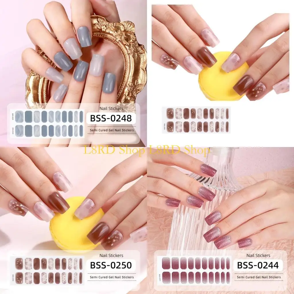 L8RD eleganti adesivi per unghie in gel UV involucri completi facili e resistenti da applicare perfetti per appuntamenti serali
