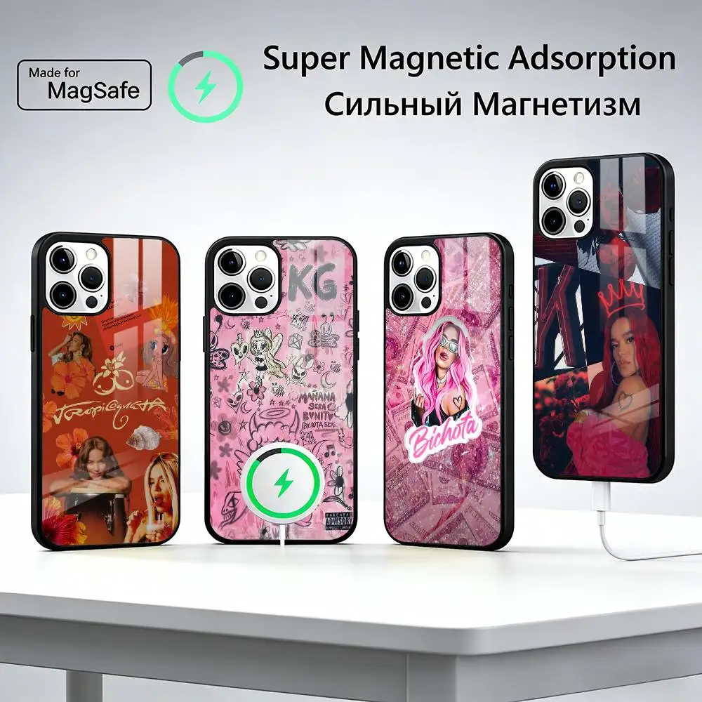 

K-Karol G Dibujos Animados Phone Case For iPhone17,16,15,14,13,12,11 Plus,Pro Max, New Magnetic Wireless Charging