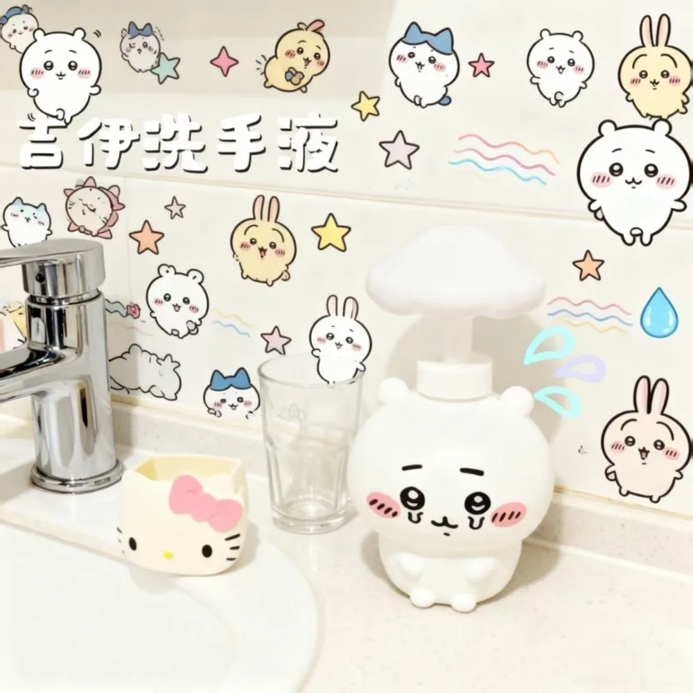 Chiikawa-botella recargable desinfectante de manos, dispensador vacío portátil a prueba de fugas, organizador de artículos de tocador para el hogar y el baño, viaje al aire libre